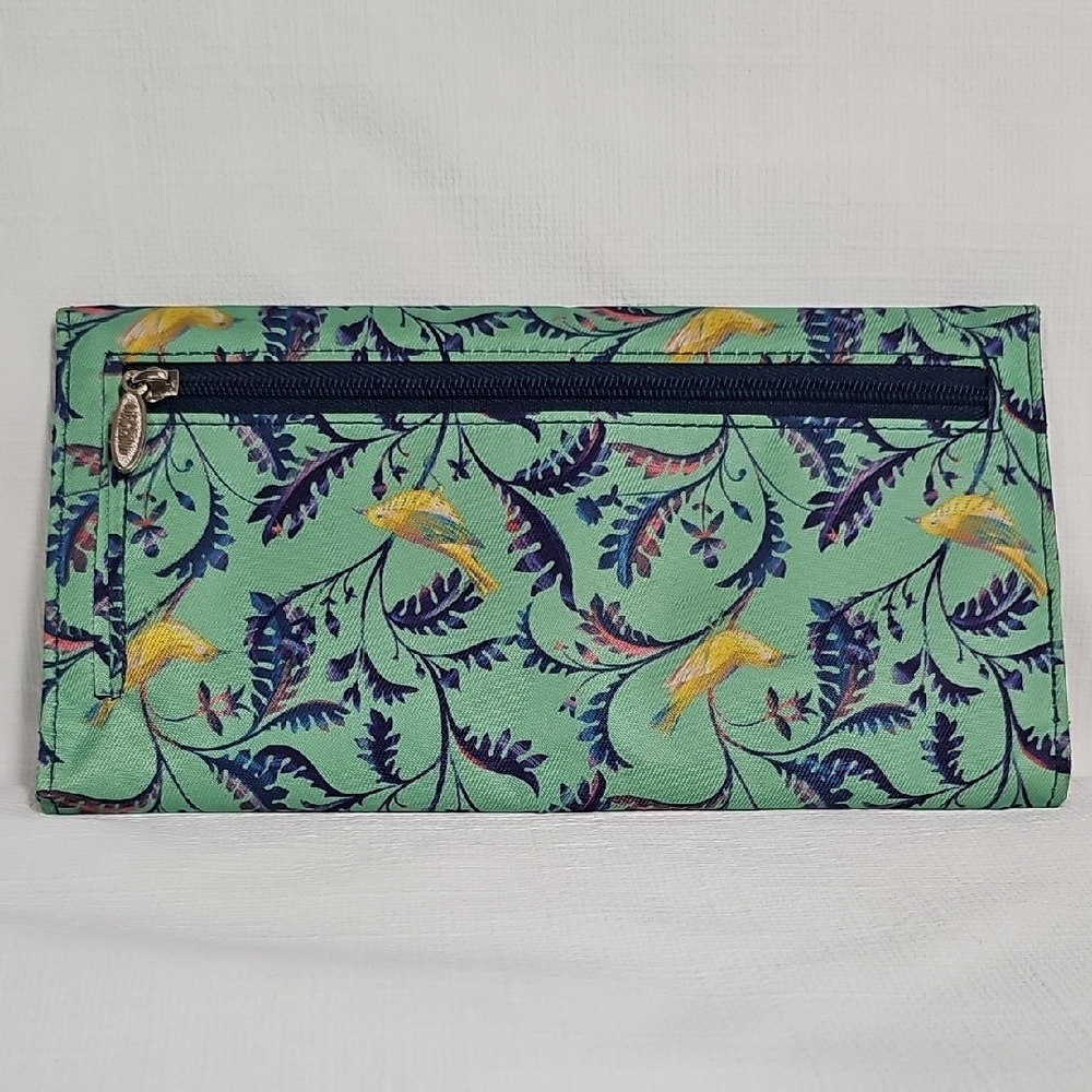 Big Skinny Slimvelope Tri-Fold Checkbook Wallet "Birdsong" Pattern - Picture 2 of 5